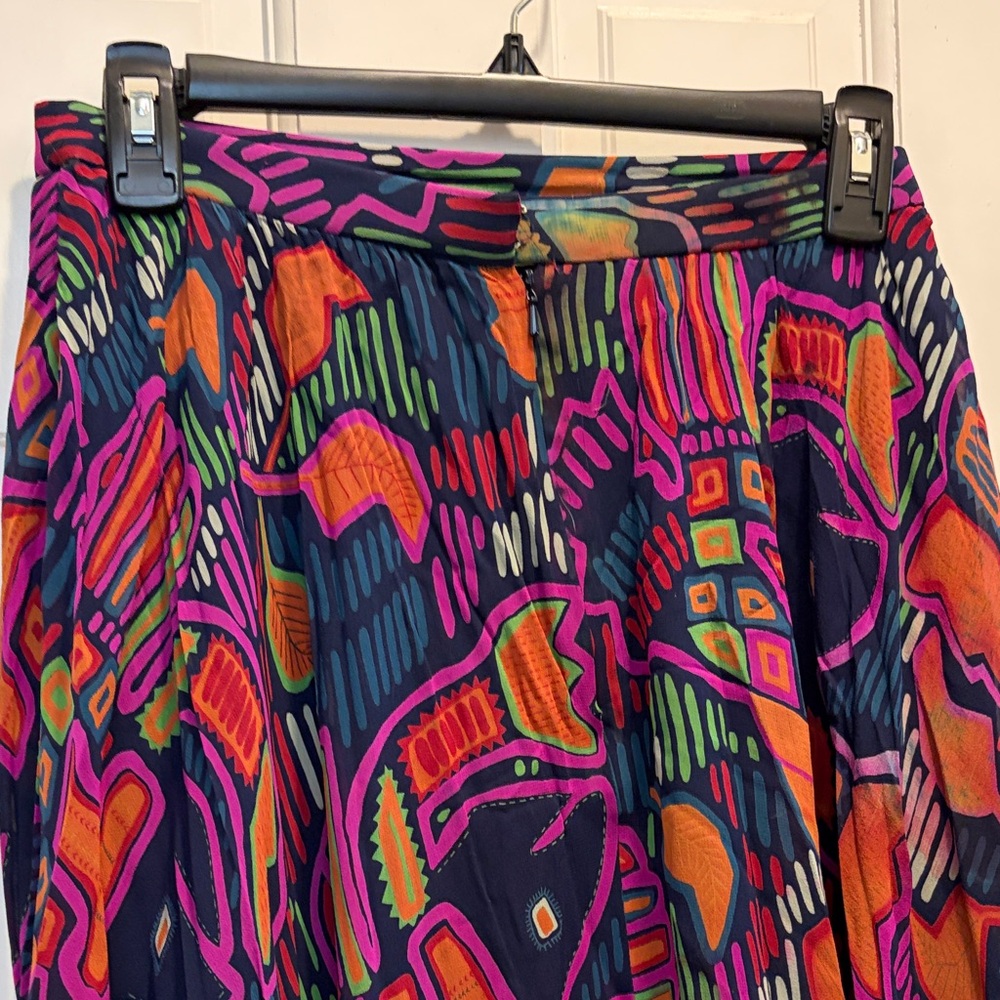 Vintage Designer Bob Mackie Collection II 100% Silk Multicolored Maxi Skirt - Picture 10 of 12